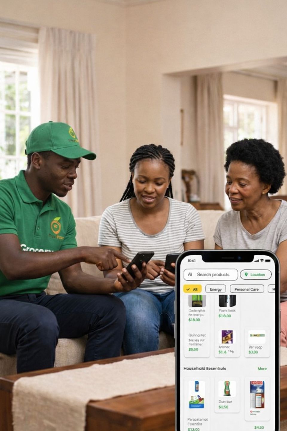 A grocery and vegetable shop stocked for delivery orders